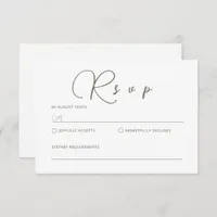 Minimalist Sage Green RSVP Card