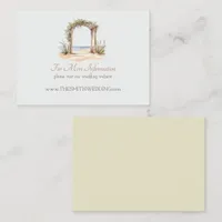 Watercolor Beach Arch Minimalist Wedding Website Enclosure Card
