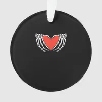 Skeleton Hands Forming Heart Creepy Gothic Ornament