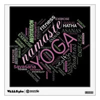 Yoga Word Cloud Plum/Green ID254 Wall Sticker