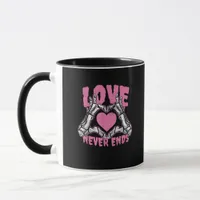 Valentines Day Heart Skeleton Hands Heart Mug