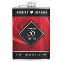 Elegant 36th Rose Wedding Anniversary Celebration Flask