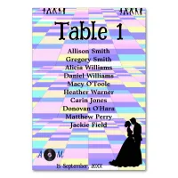 Customizable Disco Wedding Table Number