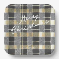 Black Gold Christmas Pattern#7 ID1009 Paper Plates