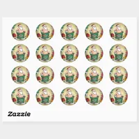 Funny Dirty Santa Christmas Collection Classic Round Sticker