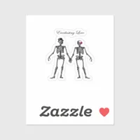Gothic Skeleton Couple (Old Pink) Classic Sticker