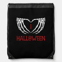 Halloween Skeleton Hands Forming Heart Gothic Drawstring Bag