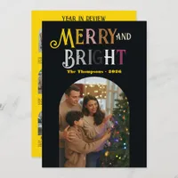 Merry & Bright Year in Review Photos Christmas Holiday Card
