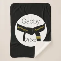 Martial Arts Third Degree Black Belt Sherpa Blanket