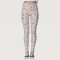 Kids Colourful Candy Lollipop Print Leggings