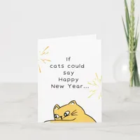 Funny Cat Happy New Year  Card