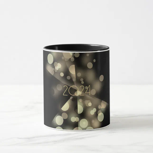 2024 new year with golden bubbles mug