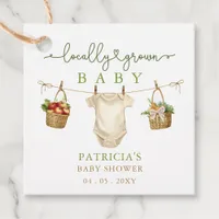 Locally Grown Baby Farmers Market Baby Shower Favor Tags