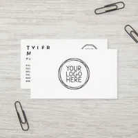 Add Your Logo Black White Minimalist  Business Card