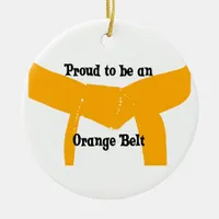 Martial Arts Orange Belt Pride Ceramic Ornament