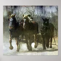 Working Amish Horses Poster