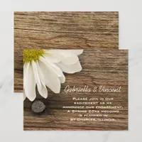 White Daisy and Barn Wood Engagement Announcement