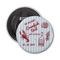 Hand Drawn Summer Seafood Crawfish Boil Party  Bottle Opener