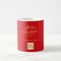 Christmas red gold business logo coffee mug