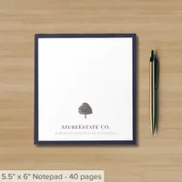 Professional Custom Logo Navy Blue Border Notepad