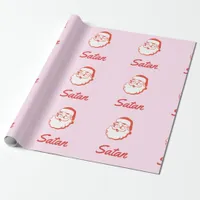 Funny Satan Santa Claus Spelling Mistake Typo Wrapping Paper