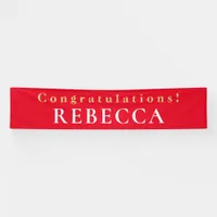 Typographyl Congratulations Name Red Graduate Banner