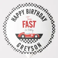 Two Fast Race Car Boy 2nd Birthday Party Balloon