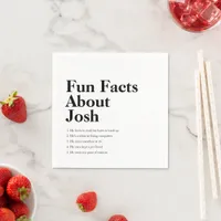 Graduate Fun Facts Grad Black Custom Napkins