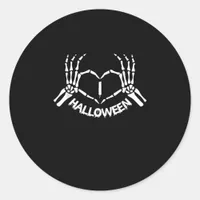 Skeleton Hand Heart Lazy Halloween Costume Funny Classic Round Sticker