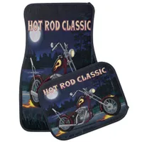 Hot Rod Under Starry Night Car Floor Mat