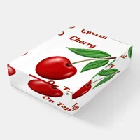 Red Cherry Design Customizeable Name Paperweight