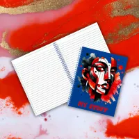 Red, black and white Abstract Face | Notebook