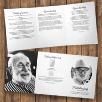 Celebration Of Life Obituary Service Order Funeral Tri-Fold Program