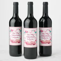 Be My Valentine Personalized Wine Label