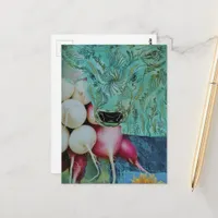 The Cow and the Radishes Collage Postcard