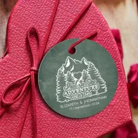 Rustic Adventure Green Pine Woods Mountain Wedding Favor Tags