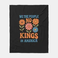 No Kings In America We The People Retro Lovers Fleece Blanket