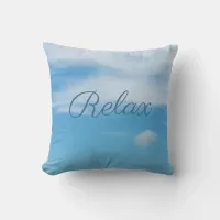 Relax Blue Sky Custom Throw Pillow