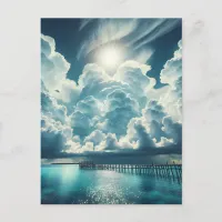 Heart in the Clouds above the Ocean Peir Postcard