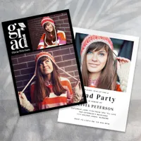 GRAD Multi Photo Collage Graduation Party Invitation