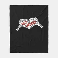 Get Wrecked Skeleton Hand Heart Classic Fleece Blanket