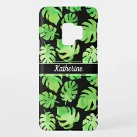 Tropical Green Watercolor Leaves Pattern Name Case-Mate Samsung Galaxy S9 Case