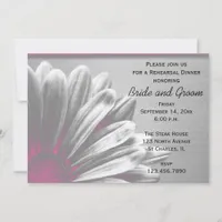Pink Floral Highlights Wedding Rehearsal Dinner Invitation