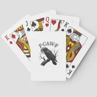 Crow, F-Caw-F Funny Bird Moon Gothic Tri-Blend Cre Poker Cards