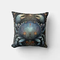 Cancer Crab Zodiac Astrology Celestial Birthday Throw Pillow