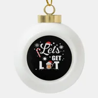Let's Get Lit Adult Funny X-mas Christmas Essentia Ceramic Ball Christmas Ornament