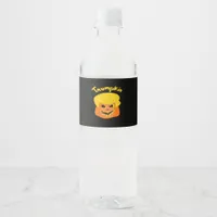 Trumpkin Pumpkin Halloween Design – Retro Slogan  Water Bottle Label