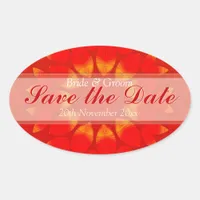 Save the Date Sun flower Petals Oval Oval Sticker