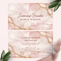 Pink and Gold Marble Chic Glam Business Card