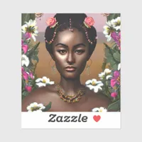 African-American Beauty AI Art Sticker